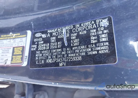 2016 Kia Soul + z USA, uszkodzony, nr VIN KNDJP3A57G7259338